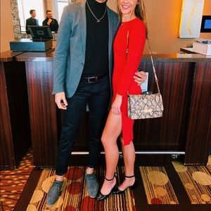 Red long sleeve dress